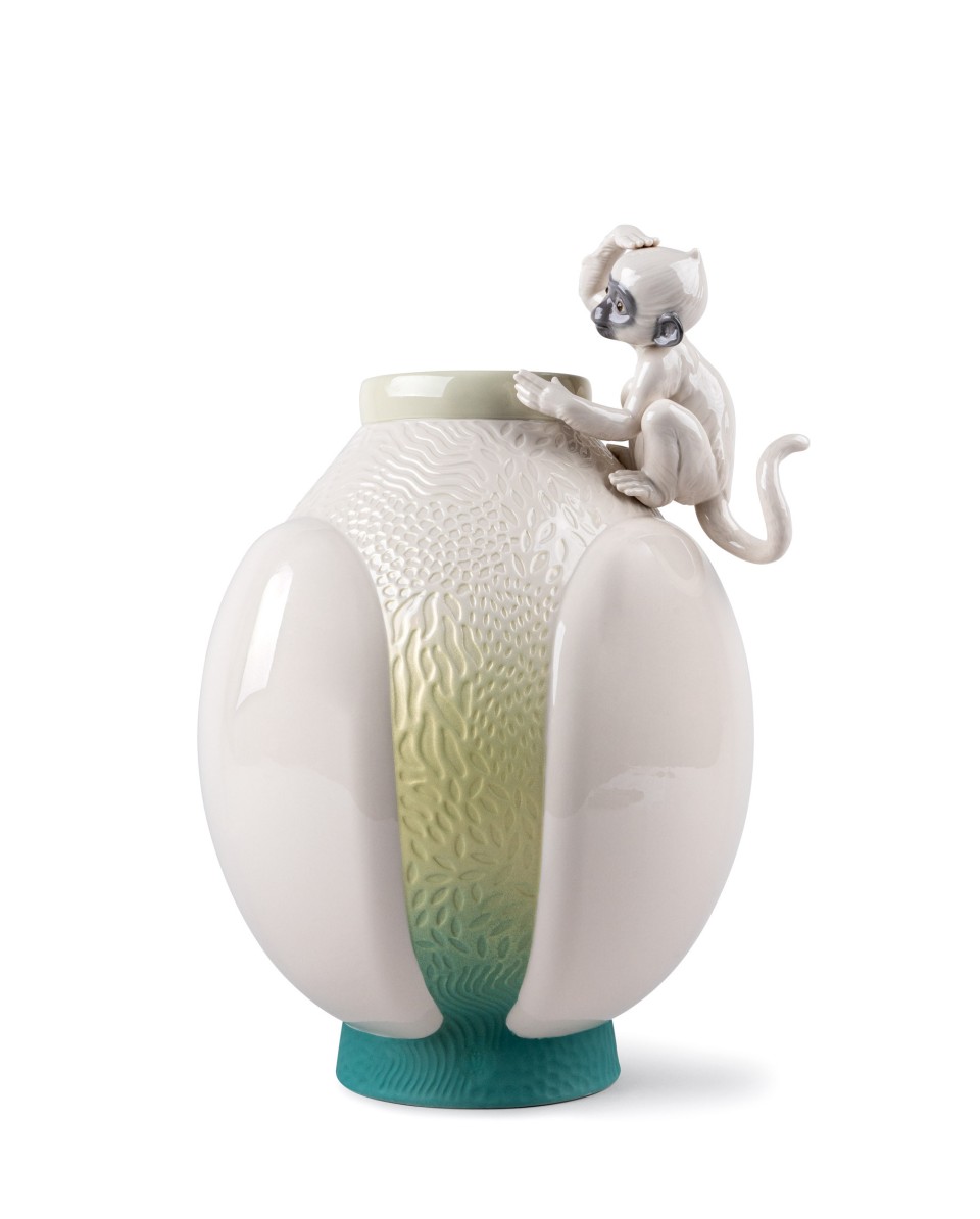 Monkey vase Lladró Porcelain 01009499