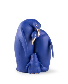 Penguin family (blue-gold) Lladró Porcelain 01009539