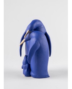 Penguin family (blue-gold) Lladró Porcelaine 01009539  