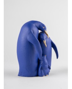 Penguin family (blue-gold) Lladró Porcelain 01009539