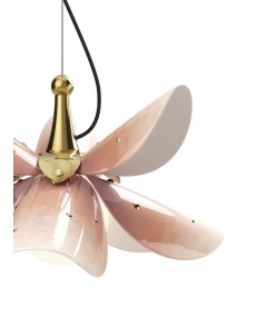 Blossom hanging lamp (pink-gold)(CE/UK) Lladró Porcelain 01024115