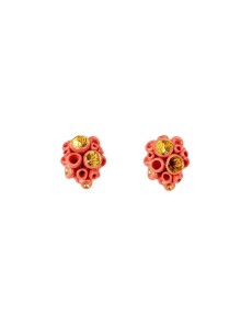 Golden coral reef stud earrings Lladró Porcelaine 01010246  