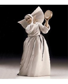 Sister with Tambourine Lladro Porcelain Figurine