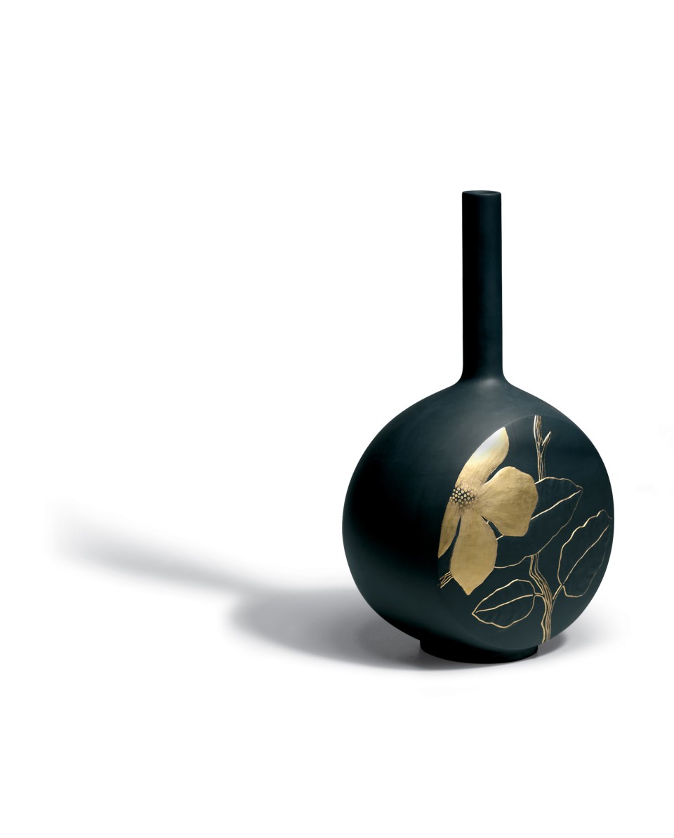 Canvas vase flower twig (black & gold) Lladró ФАРФОР 01007073  