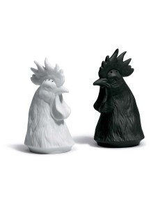 Gallus salt and pepper shakers Lladró Porcelaine 01017101  