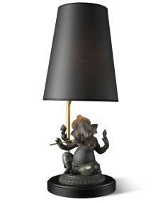 Bansuri Ganesha (black) - Lamp (CE) Lladró Porcelain 01023170