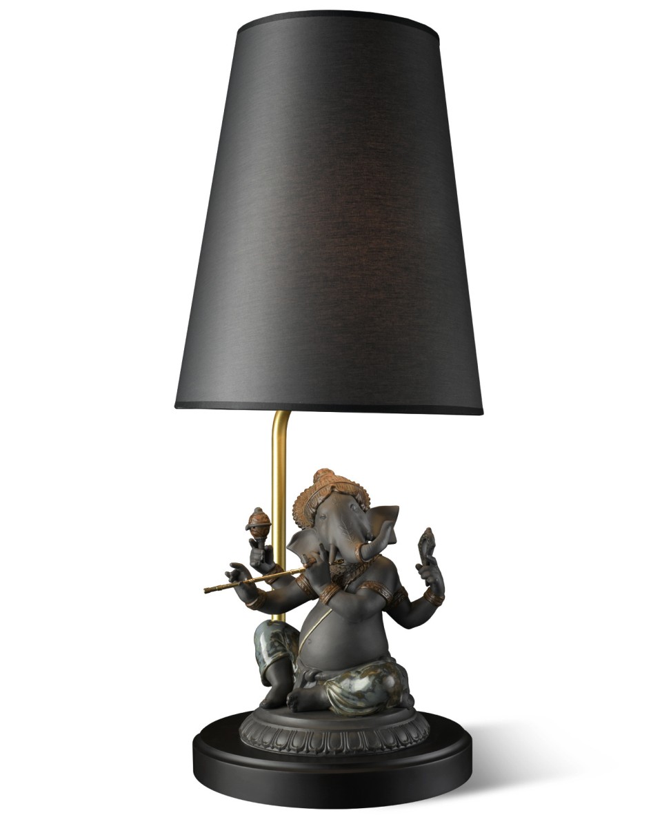 Bansuri Ganesha (black) - Lamp (CE) Lladró Porcelain 01023170