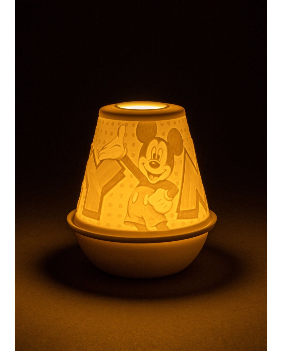 Lith. Votive Light - Mickey Mouse LED Lladro Porcelaine