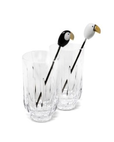 Toucan 2tall crystal glas.+2stirrers set Lladró ФАРФОР 01009465  