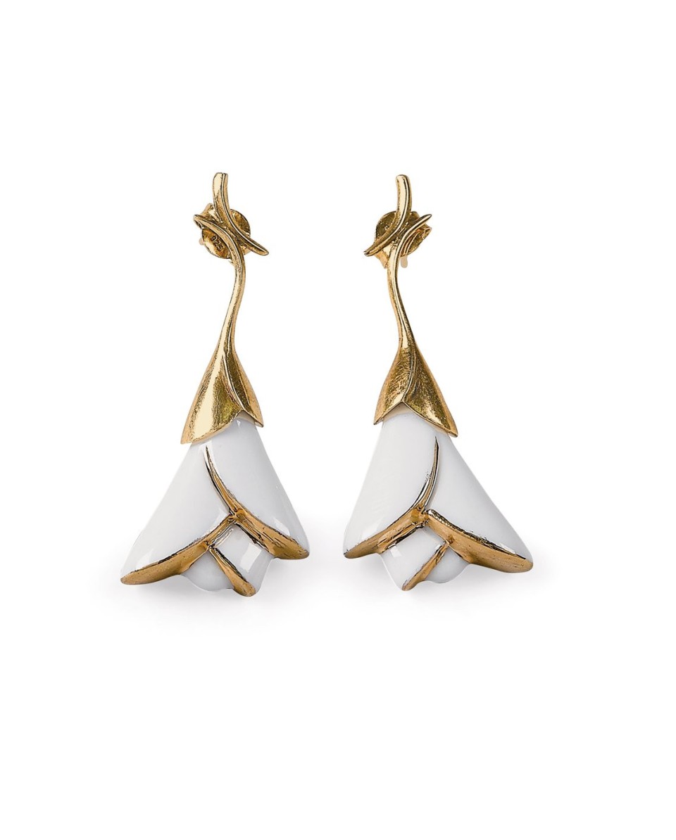 Boucles d'oreille Heliconia Lladro Porcelaine 01010171