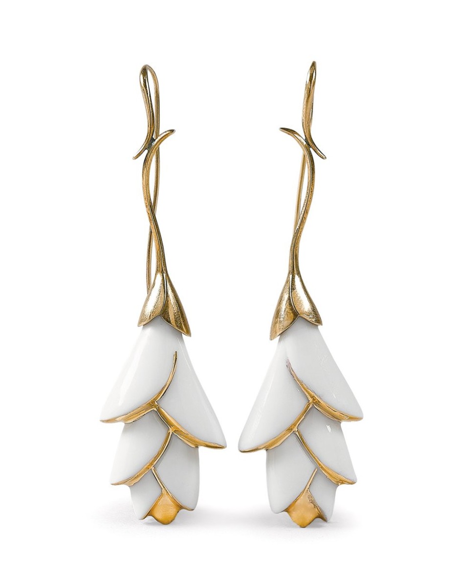 Heliconia Long Earrings Lladro Porcelain 01010172