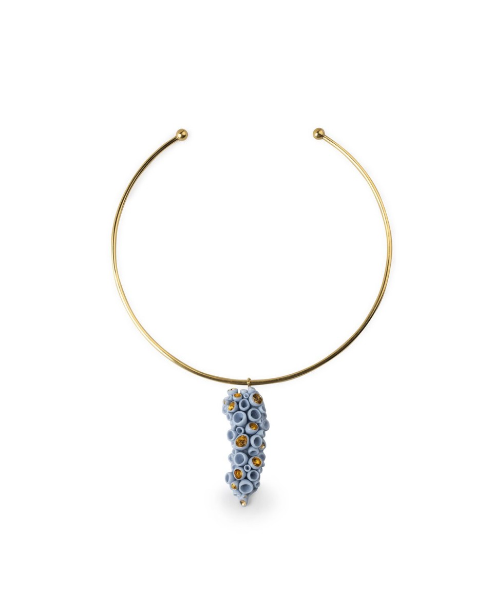 Golden Blue Reef Necklace Lladro Porcelain 01010234