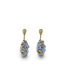 Golden blue reef long earrings Lladró ФАРФОР 01010238  