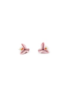 Lola Stud Earrings (Pink & Red) Lladró Porcelain 01010281