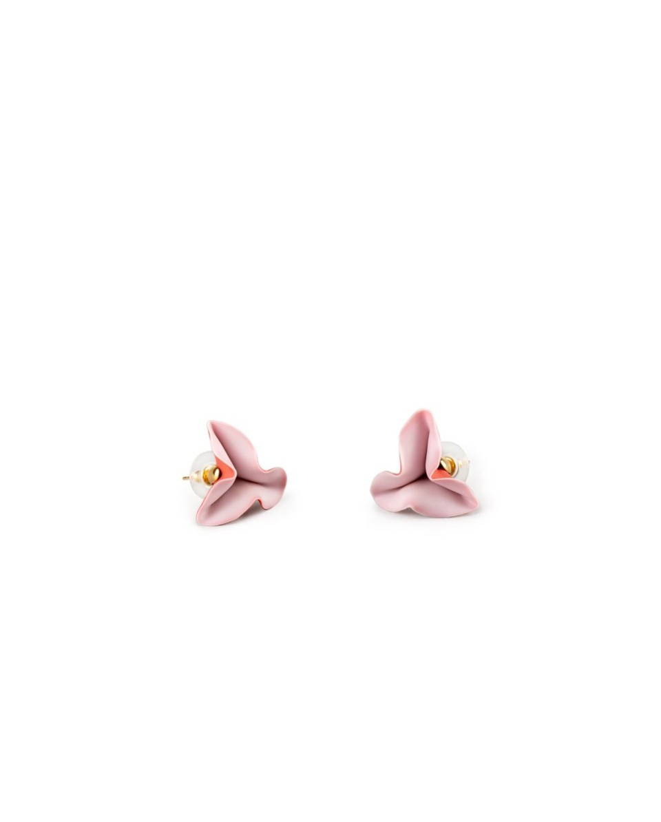 Lola Stud Earrings (Pink & Red) Lladró Porcelain 01010281