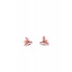 Lola Stud Earrings (Pink & Red) Lladró Porcelain 01010281