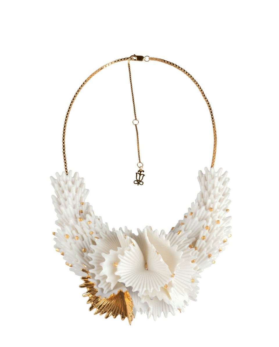 Actinia Necklace: White-Gold Lladró Porcelain 01010286