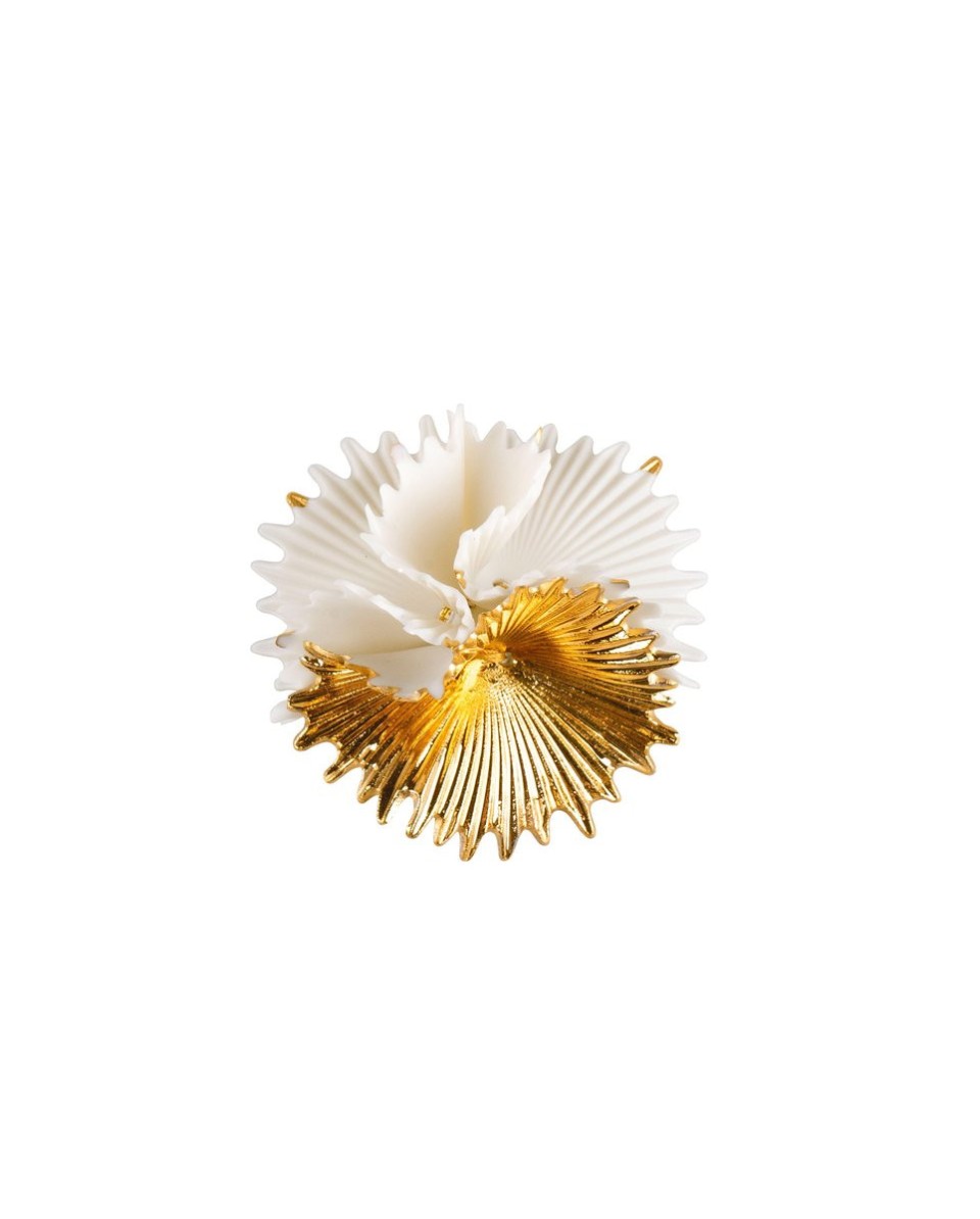 Actinia Brooch White-Gold Lladro Porcelain 01010291