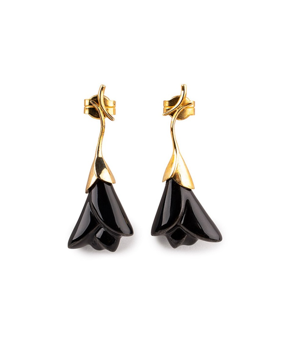 Boucles d'oreille Heliconia noir Lladro Porcelaine 01010301