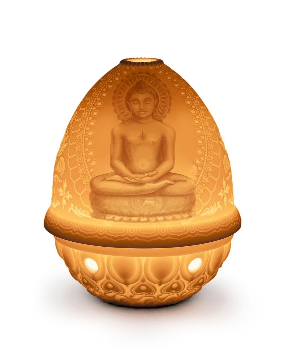 Lithophane Votive Light - Lord Mahavira Lladró Porcelain