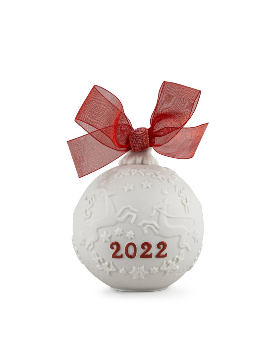 2022 Boule de Noël Lladró Porcelaine - Re-Deco rouge