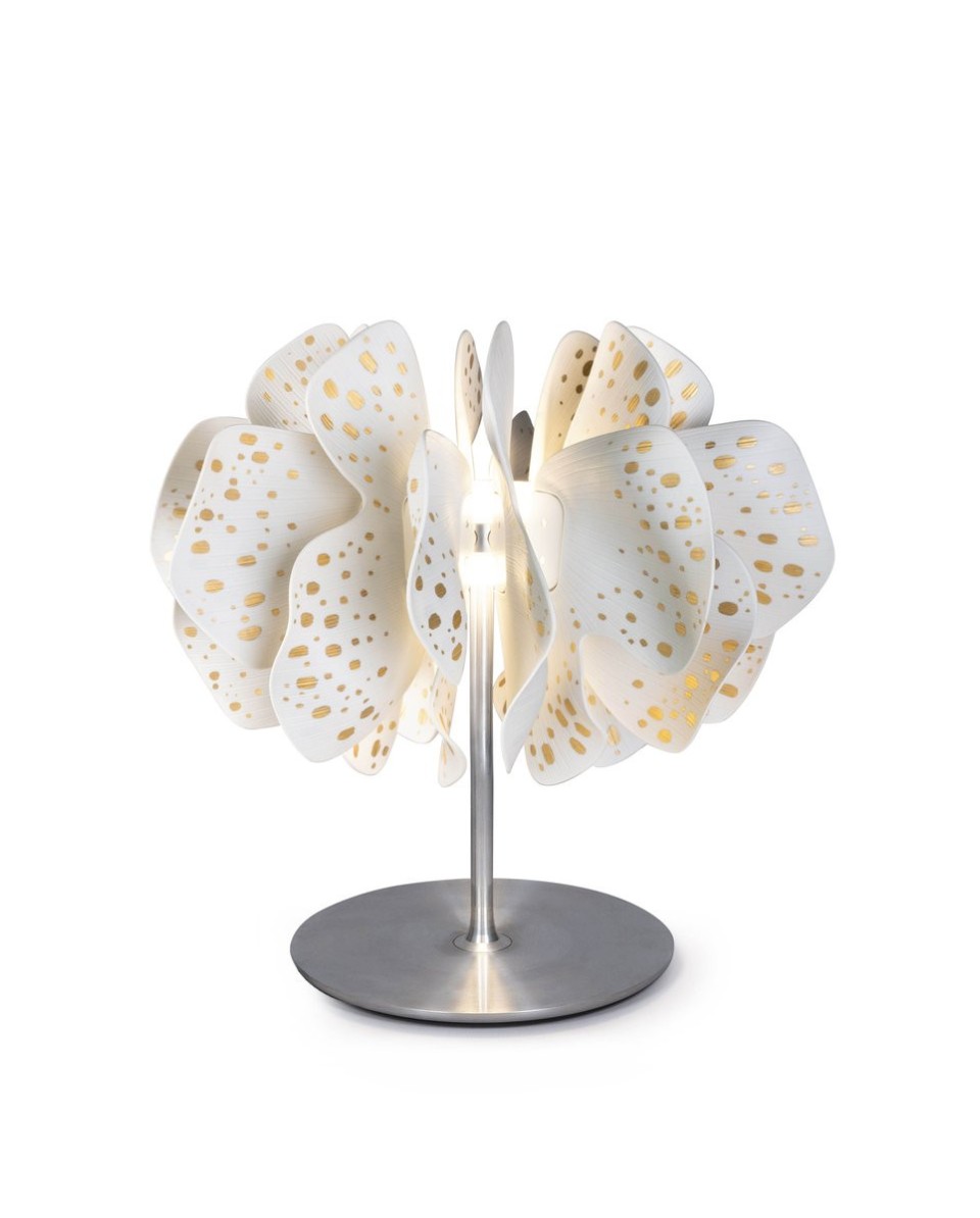 Nightbloom Table Lamp - White-Gold Lladro Porcelain