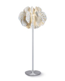 Nightbloom Floor Lamp - White-Gold Lladro Porcelain