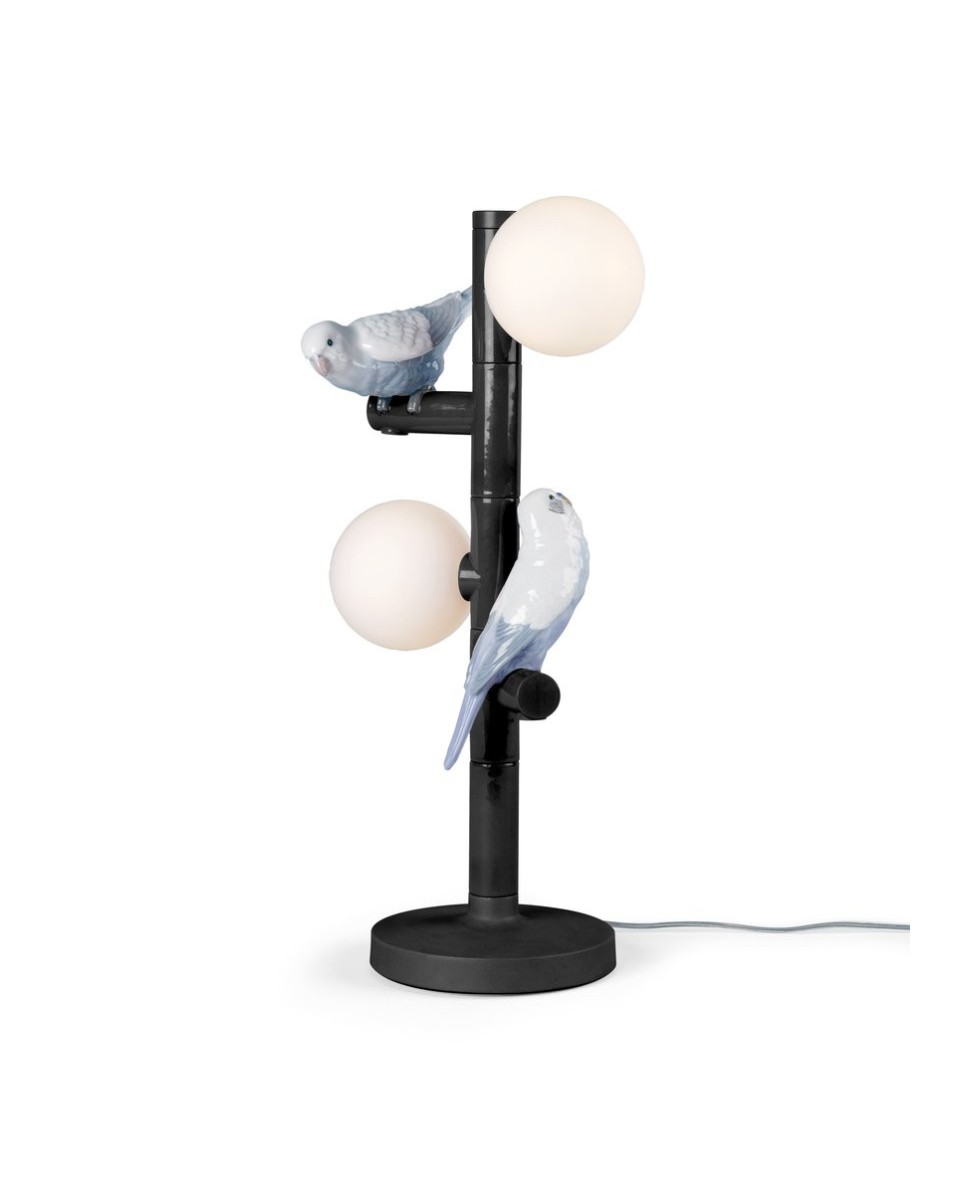 Parrot Table Lamp in Black - Lladro Porcelain 01024152