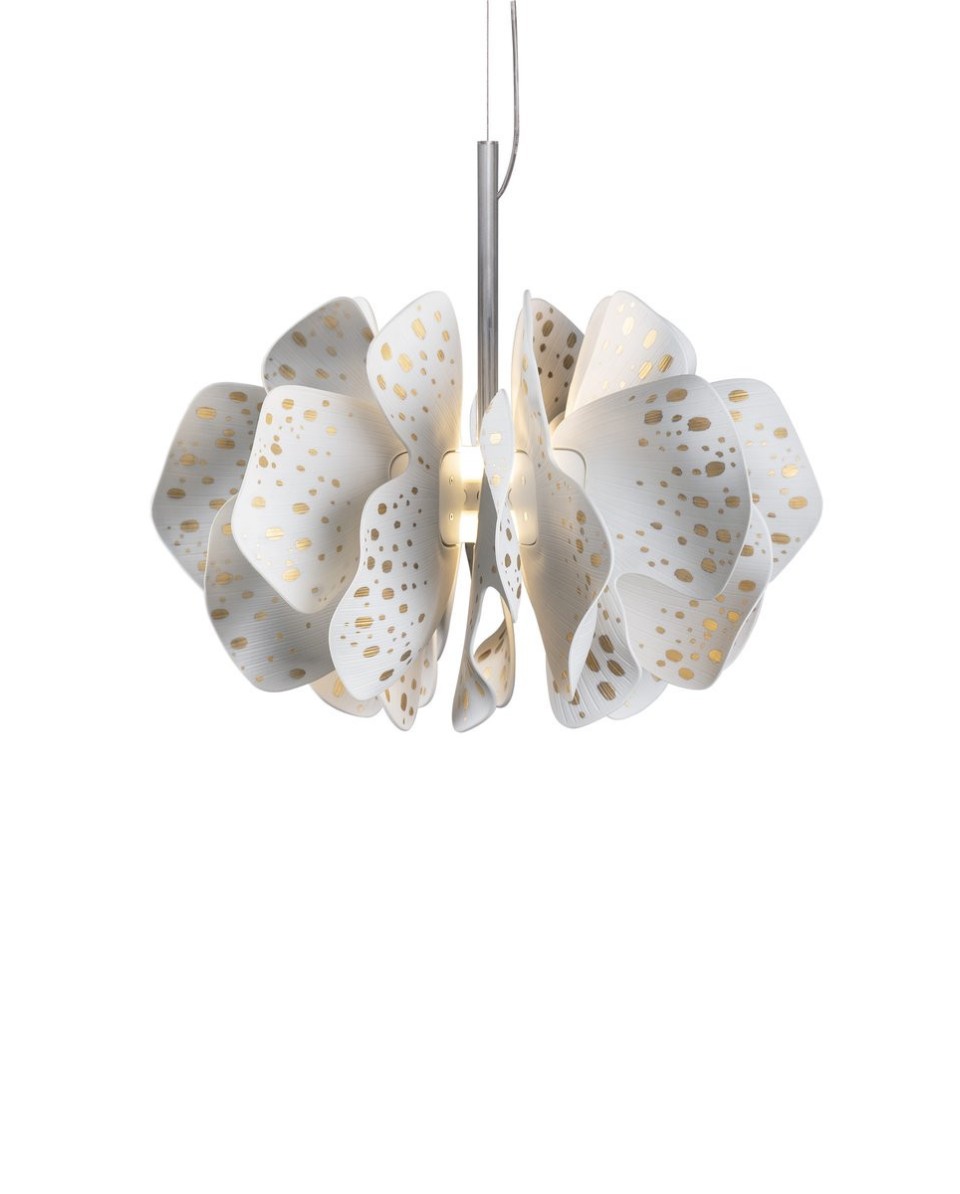 Lámpara colg.Nightbloom 40cm(bl-oro)(US) Porcelana Lladró 01024042  