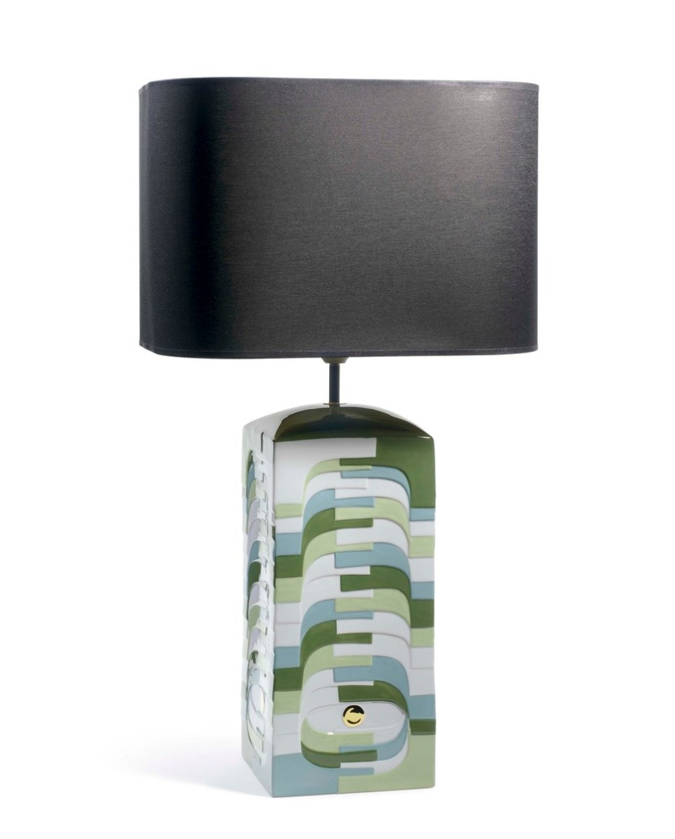 Estratos Large Lamp Green CE Lladro Porcelaine 01009052