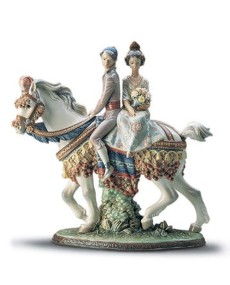 Valencian Couple on Horse Lladro Porcelain