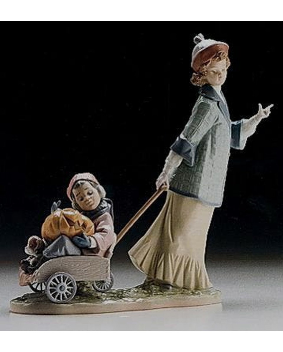 "Lladro PUMPKIN RIDE Porcellana 01006244 - 32cm Altezza, 3168g Peso"