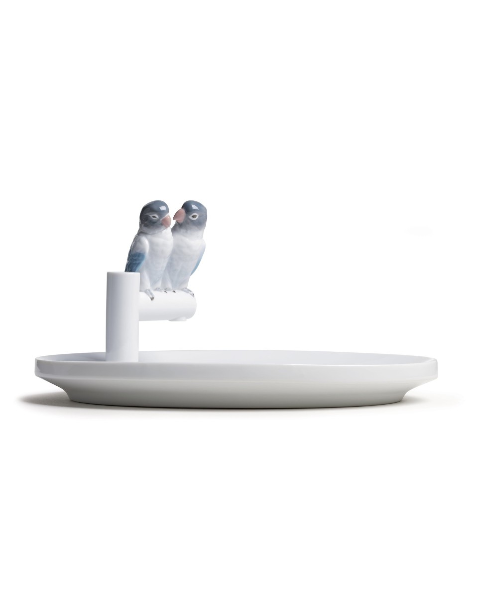 "Parrot Love Plate Lladró 01007851 - Porcelana Detalhada da Coleçã