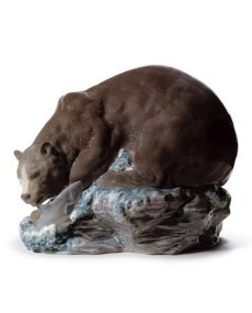 "Lladro Grizzly Bear Porzellan 01008576 - 22cm Hoch, 27cm Breit | Tic