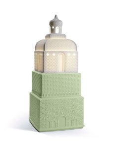 "Lampada Metropolis Verde Scuro Lladro Porcellana - Ref 01008926"