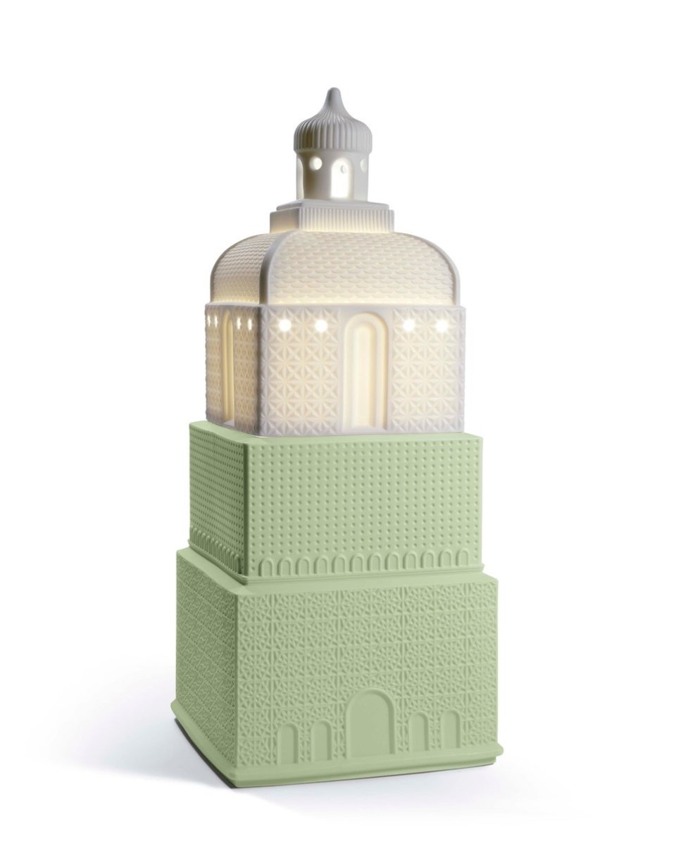 Metropolis Lamp: Dark Green Lladro Porcelain