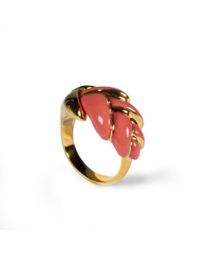 Anillo Heliconia Coral Ajustable Lladró 01010183