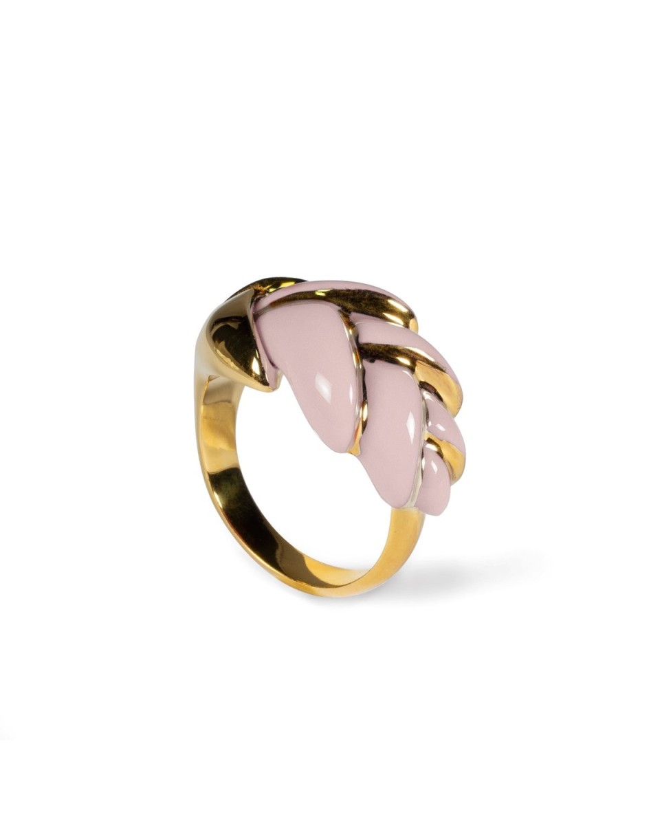 Anillo de metal Heliconia rosa ajustable - Lladro 01010187