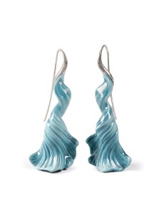 Aquarium Long Earrings Lladró Porcelain 01010199