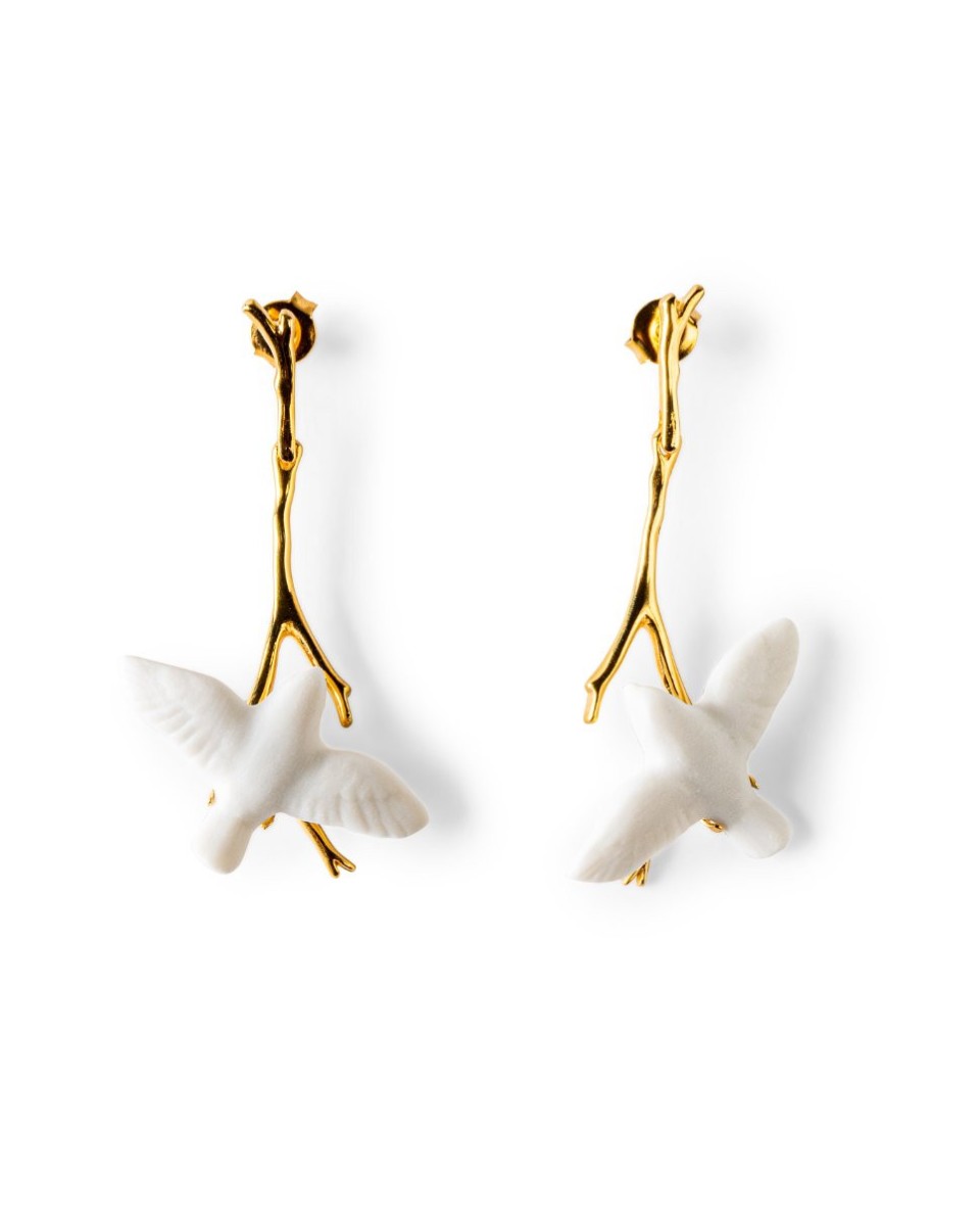 "Lladró Magic Forest Long Earrings 01010214 - Porcelana Artística d