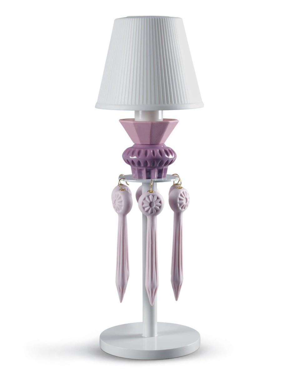 "Lladro Belle de Nuit Lithophane Lampe - Rosa Porzellan 01023284 | Ti