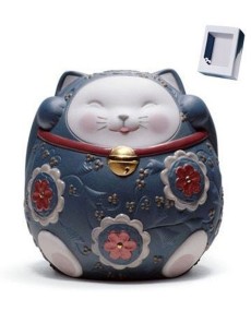 MANEKI NEKO II AZUL WB Porcelana Lladró 01045087