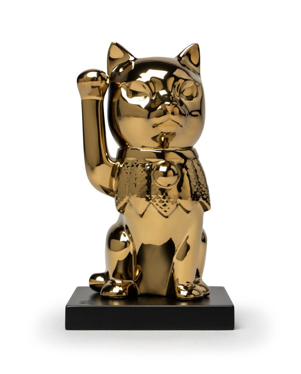 Figura Maneki Neko Lladró Lustre Dorado