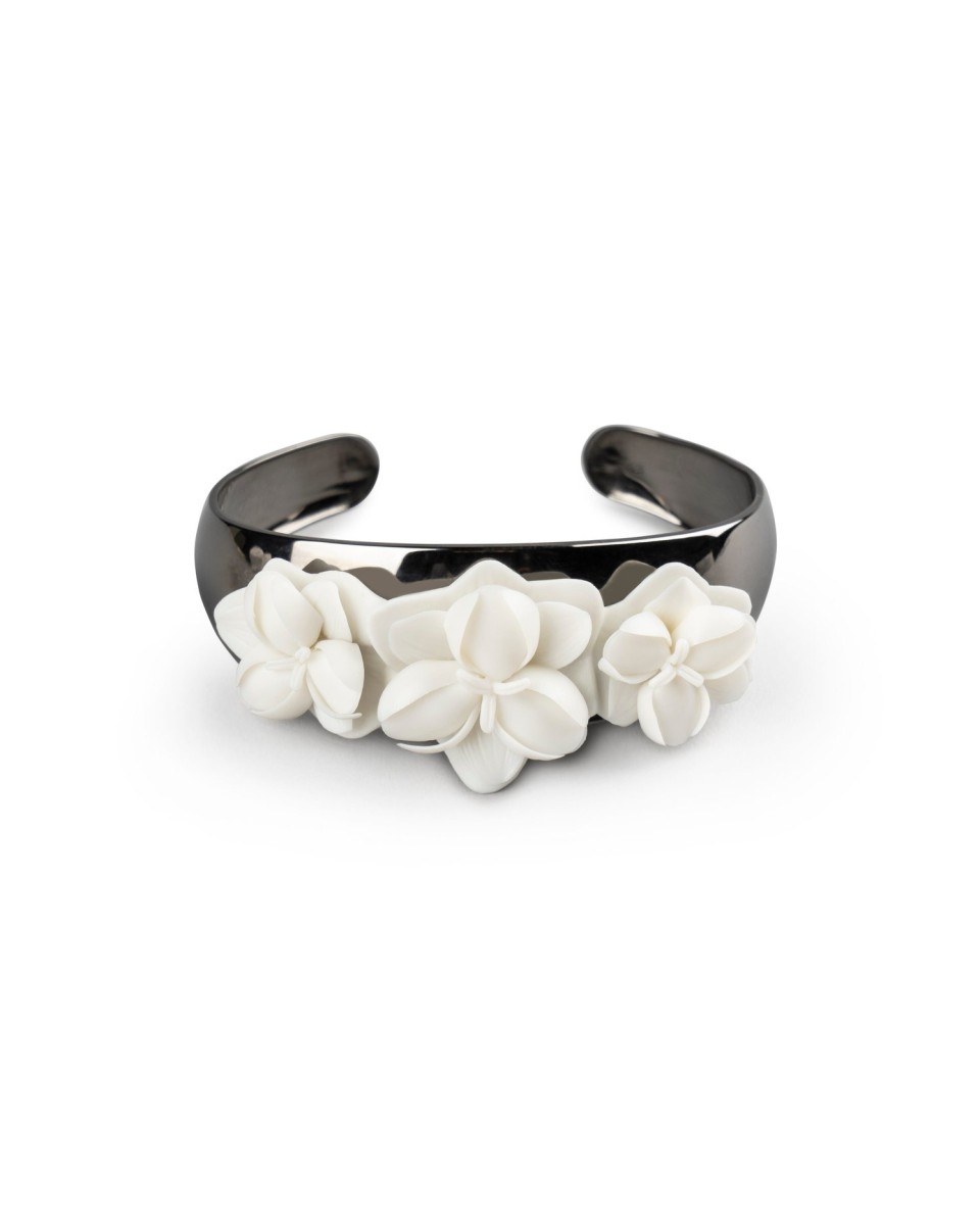 "Lladró Orchid Bracelet Porcelana 01010224 - Arte Espanhola em Prata