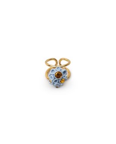 "Anello in porcellana Lladró Golden Blue Reef Metal - Collezione COR