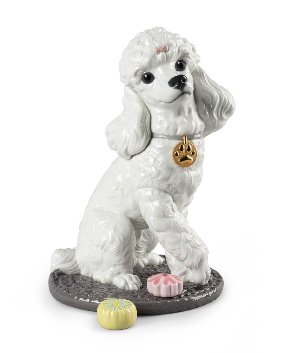 Figura perro Caniche con mochis Porcelana Lladró