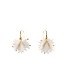 TicTacArea: Actinia Short Earrings - White & Golden Lladró Porcelain