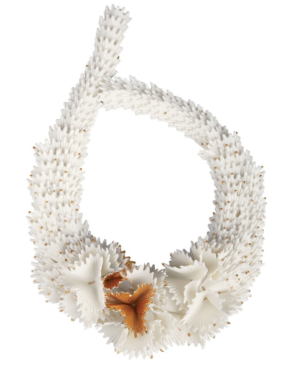 Collar Porcelana Actinia: Blanco y oro Lladró