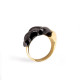 Heliconia Metal Ring: Black Lladró Porcelain 01010303