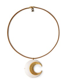 "Lladro Moon Pendant: Porcelain Necklace Inspired by the Magical Moon